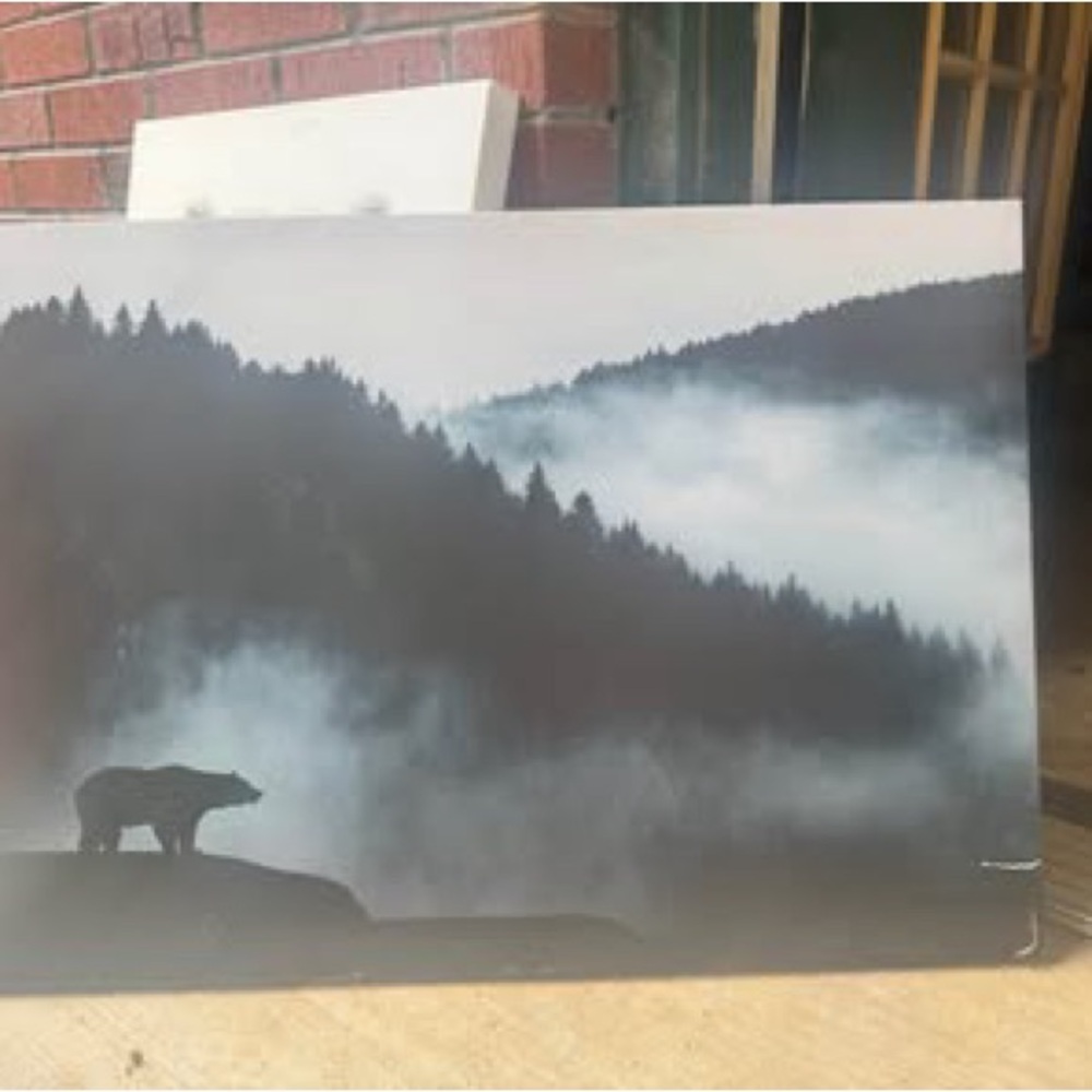 Misty Forest Bear Canvas Art